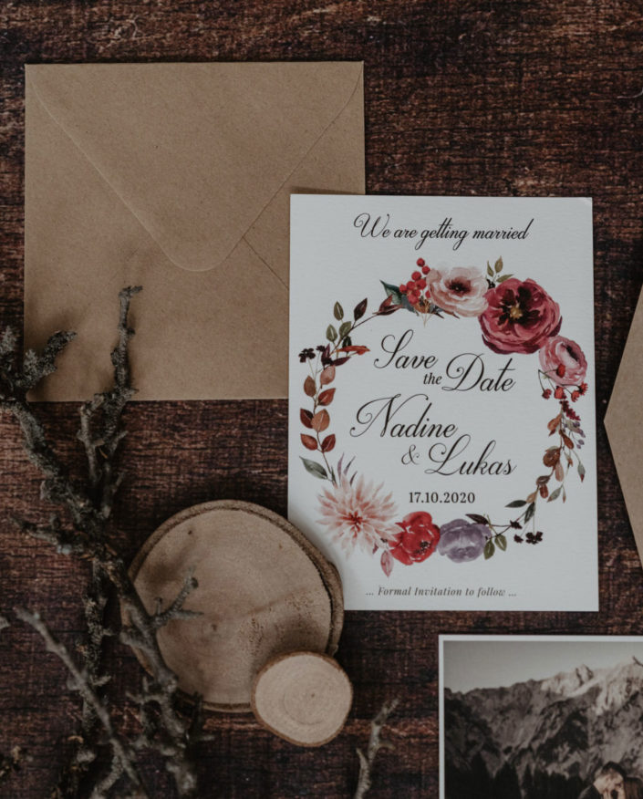Hochzeitspapeterie Hochzeitseinladungen Kraftpapier Pocketmappen